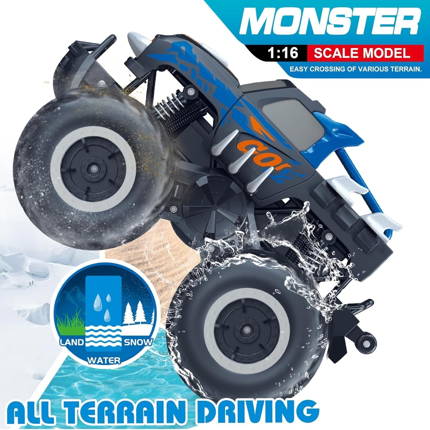 4WD Amphibious Remote Control Truck - Thrilling 1:16 Scale Toy for Kids