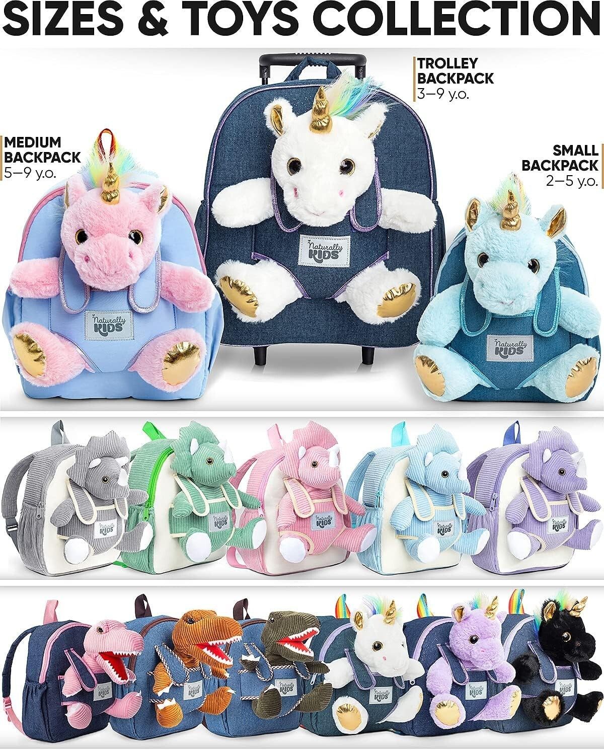 Adorable Unicorn Backpack for Girls 4-6 with Removable Toy – Perfect Gift!