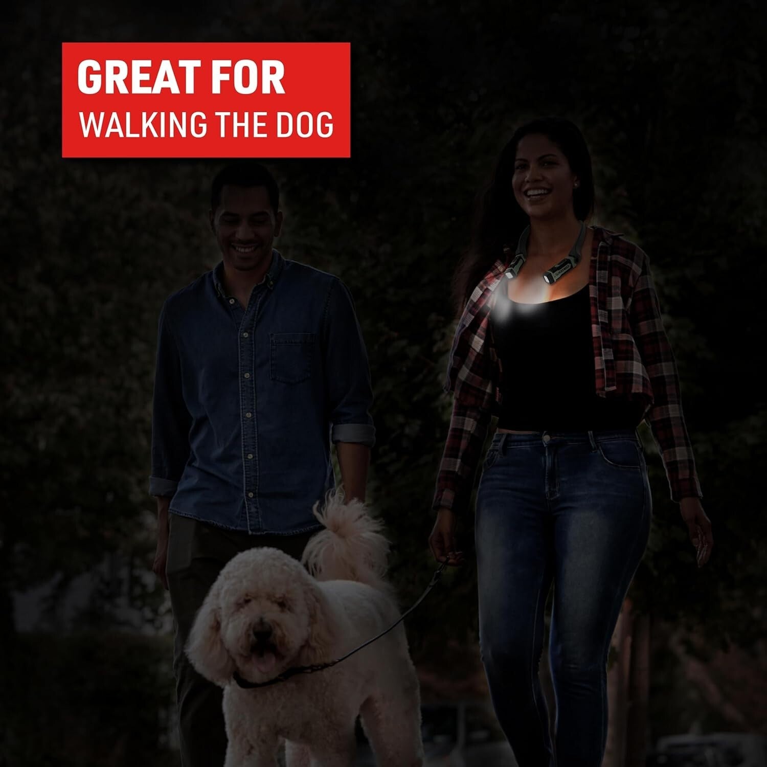 300 Lumens Water-Resistant Neck Light with Articulating Beams - Comfortable Wear