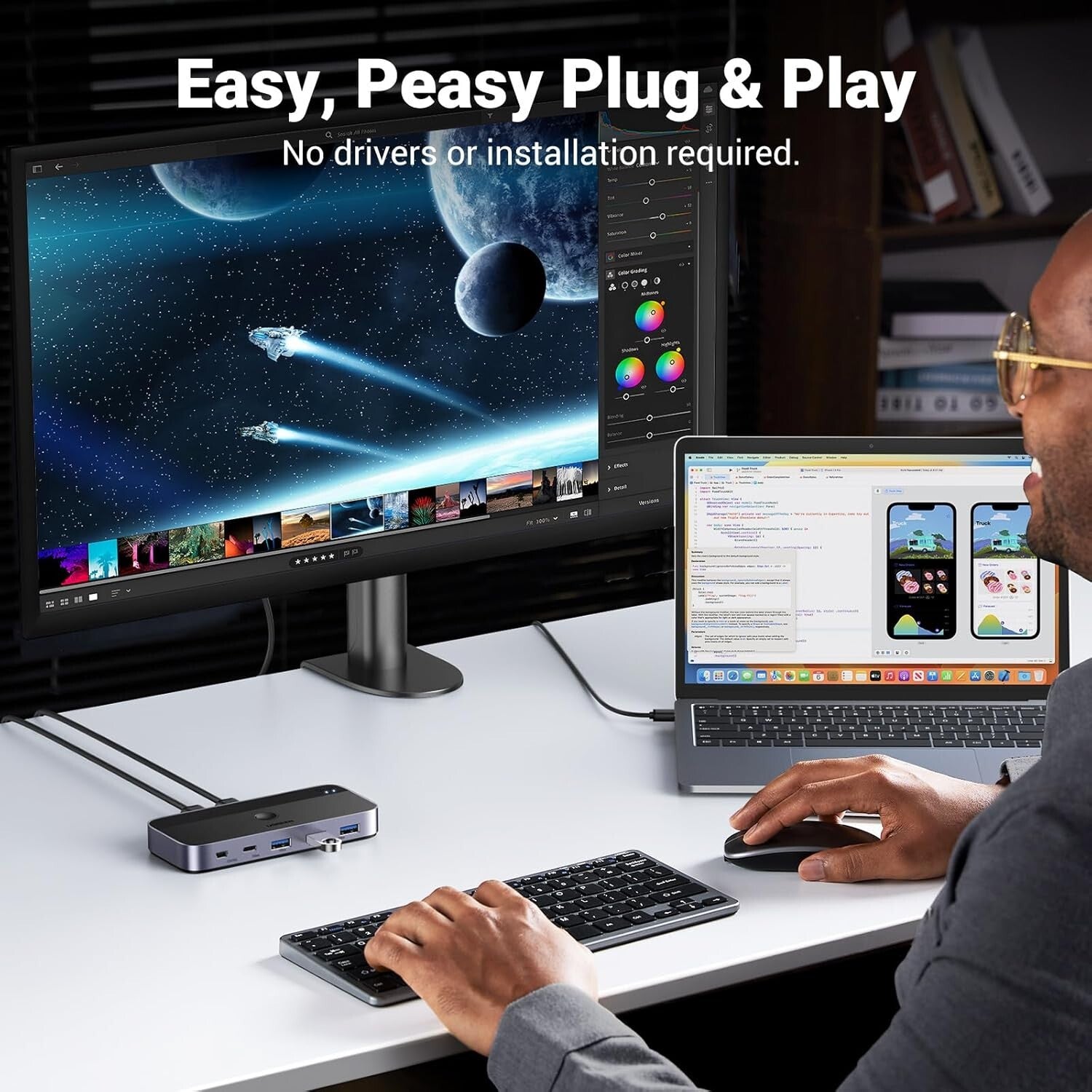 Fast USB 3.0 Switch for Two PCs - Effortlessly Share Keyboards and Printers