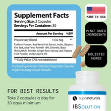 Load image into Gallery viewer, IBSolution Digestive Health Supplement - Vegan Capsules for Gas/Bloating Relief