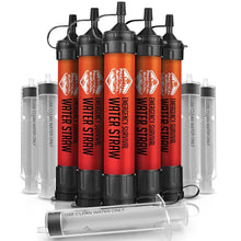 Load image into Gallery viewer, 5 Reusable Water Straws - Filters 1800 Gallons for Hiking, Travel, and Survival