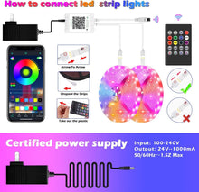 Load image into Gallery viewer, Flexible 200ft RGB LED Light Strips for Home &amp; Party – Easy Install, Music Sync