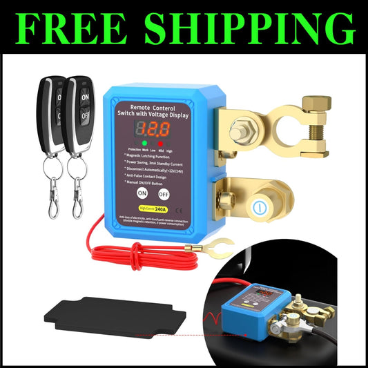 12V Kill Switch with Intelligent LED Voltage Display for Car & Boat Protection