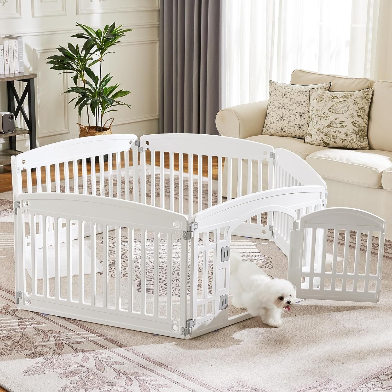 Durable 24" Dog Playpen - Safe & Easy to Clean for Small to Medium Dogs