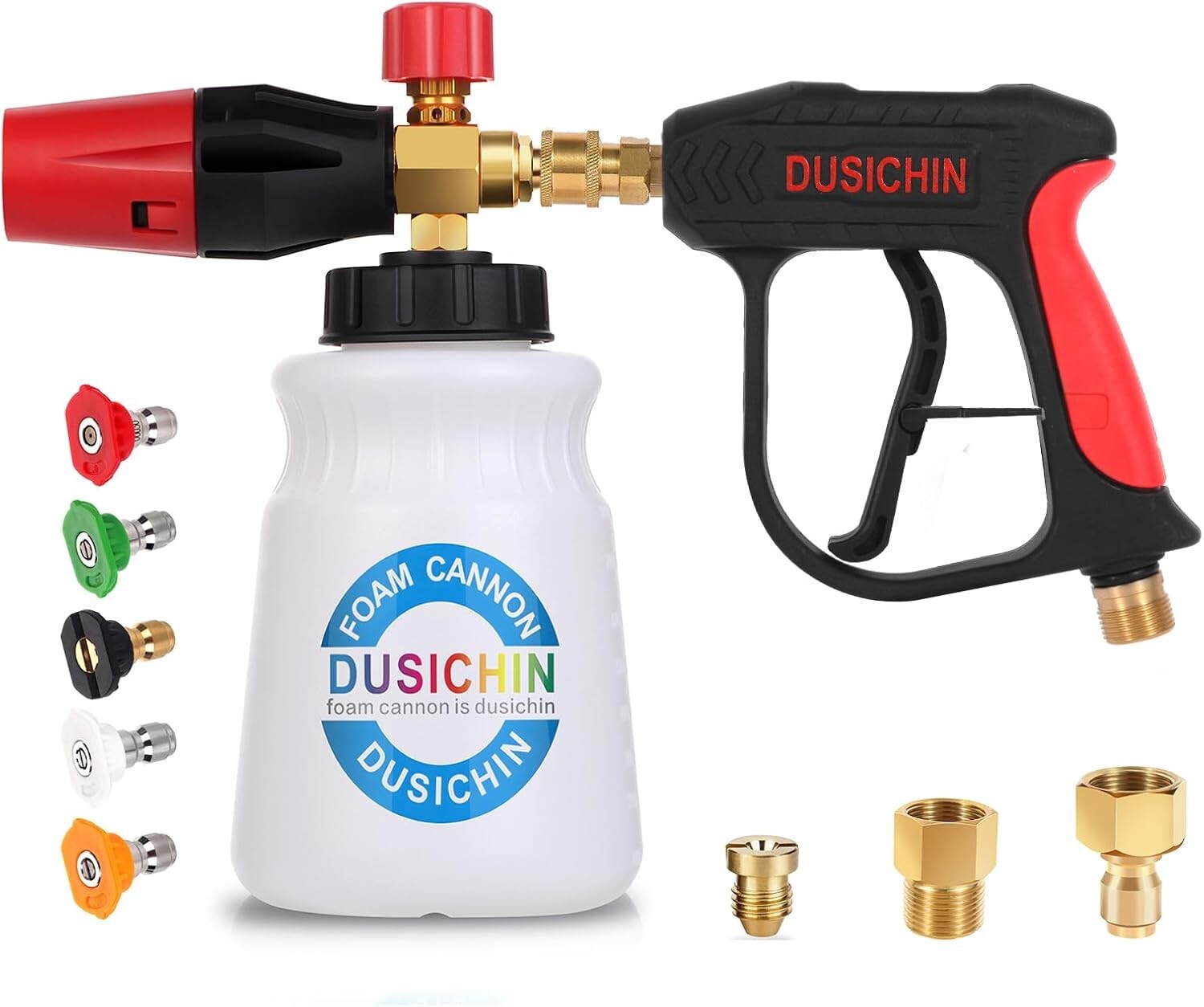 5 Nozzle Adjustable Foam Cannon for Pressure Washers - Enhanced Jet Cleaning