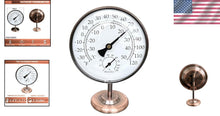 Load image into Gallery viewer, Elegant 4-Inch Indoor/Outdoor Thermometer with Hygrometer – Durable Brass Design
