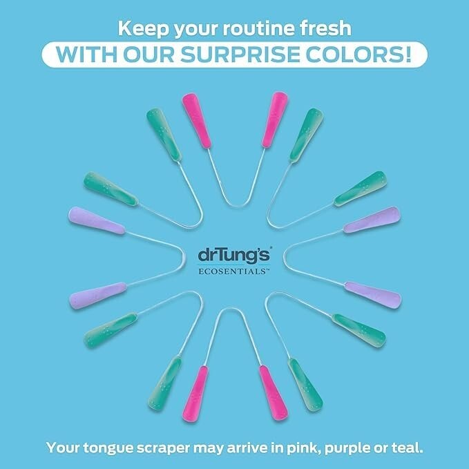 12-Pack Stainless Steel Tongue Scraper with Comfort Grip - Fresh Breath Solution