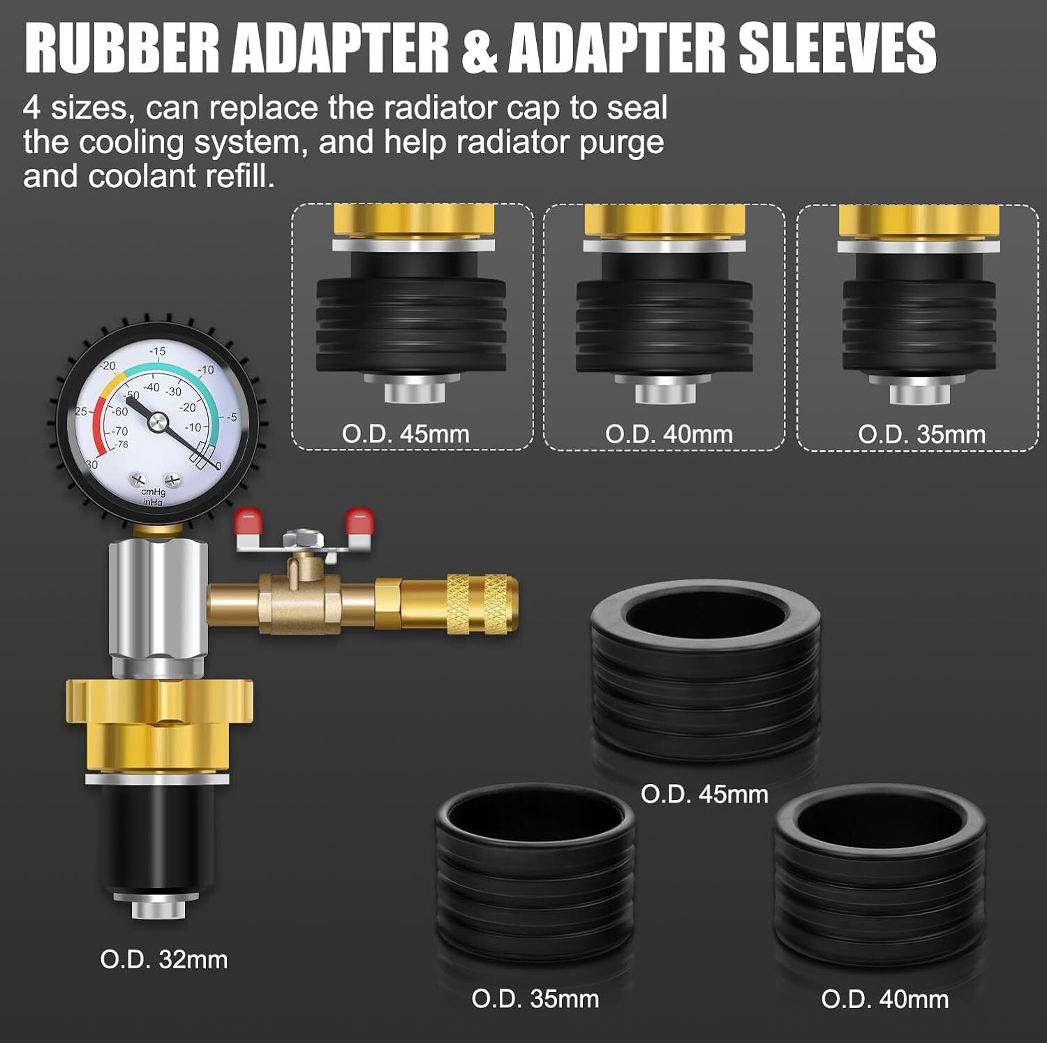 Professional Coolant Filling Tool Kit - Pneumatic System for Rapid Radiator Care