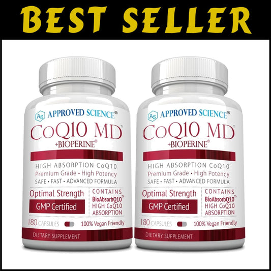 High Potency 300mg Vegan CoQ10 with BioPerine for Rapid Absorption - 360 Count