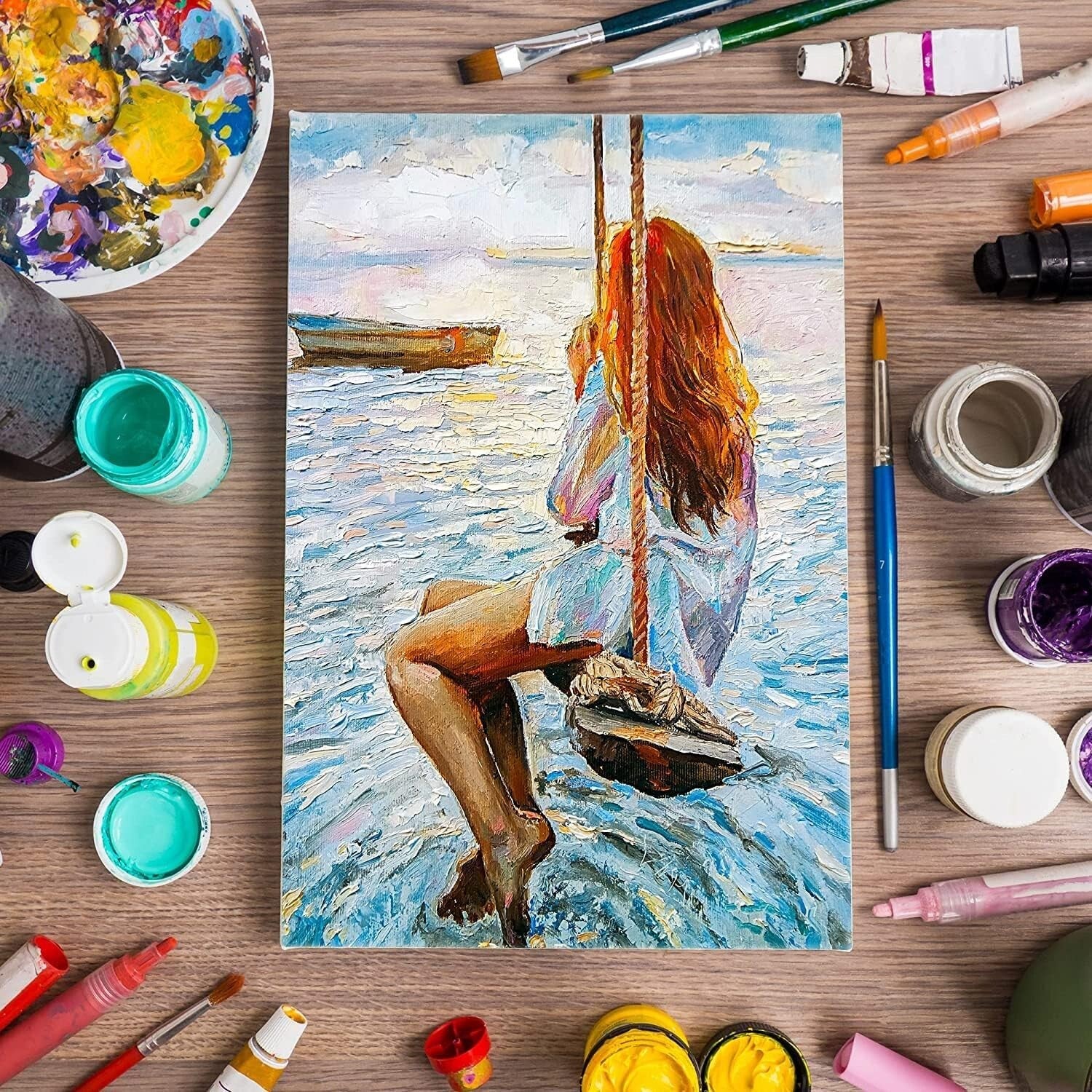 Complete Painting Set - 24 Stretched Canvases in Various Sizes, Gift for Artists