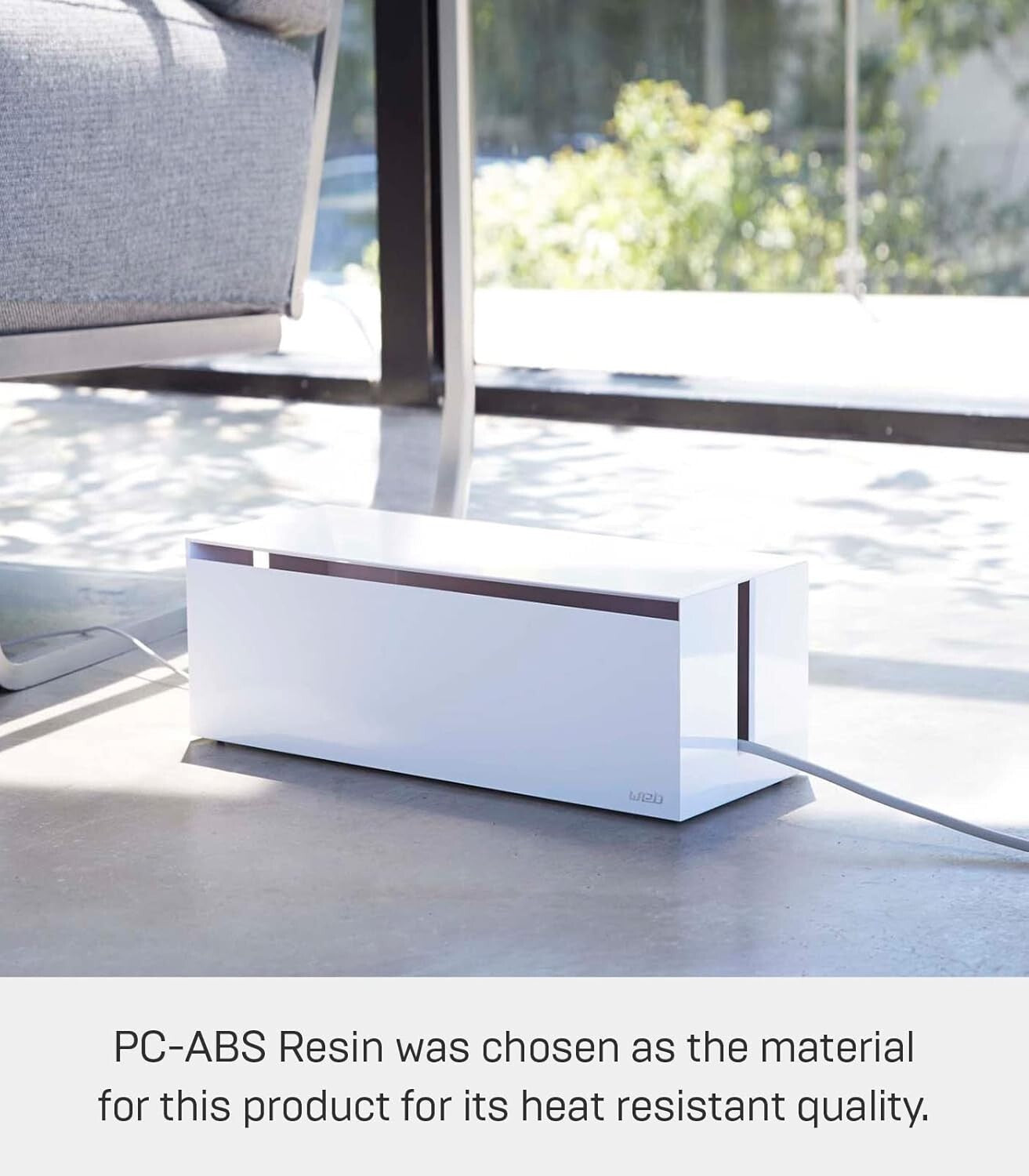 Compact & Elegant Cable Box for Power Strips – Stylish Desktop & Floor Storage