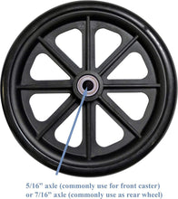 Load image into Gallery viewer, Durable 8" Caster Wheel Assembly - Non-Marking Rubber Tire for Mobility Aids