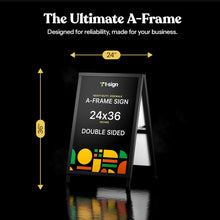 Load image into Gallery viewer, Weatherproof A-Frame Sandwich Board with 2 Corrugated Plastic Posters Included