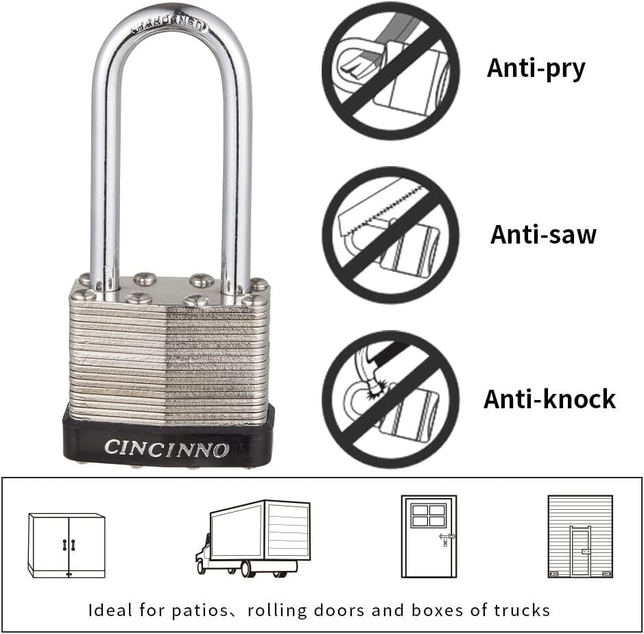 Comprehensive 12 Pack of Nickel Coated Keyed Alike Padlocks - Indoor/Outdoor Use