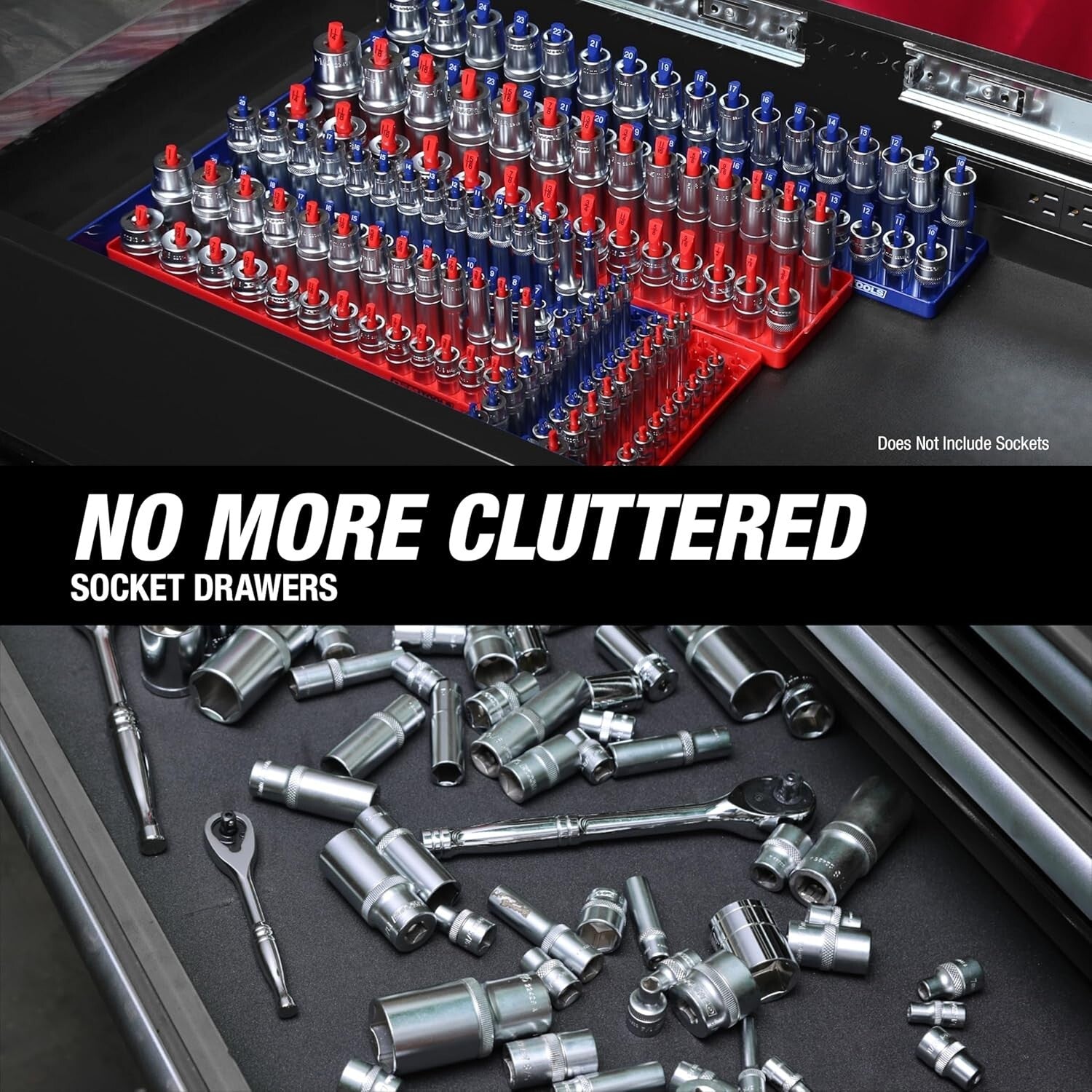 All-In-One 6 Piece Socket Tray Set - Keep Your SAE & Metric Sockets Tidy