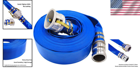 Essential 2" x 100' PVC Swimming Pool Drain Hose with Easy Storage Features
