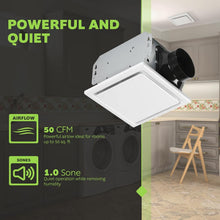 Load image into Gallery viewer, Homewerks White Ceiling Exhaust Fan - 1.0 Sones, 50 CFM, Easy Installation