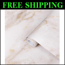Load image into Gallery viewer, Self-Adhesive Gold Marble Peel and Stick Wallpaper for Elegant Countertops 23...
