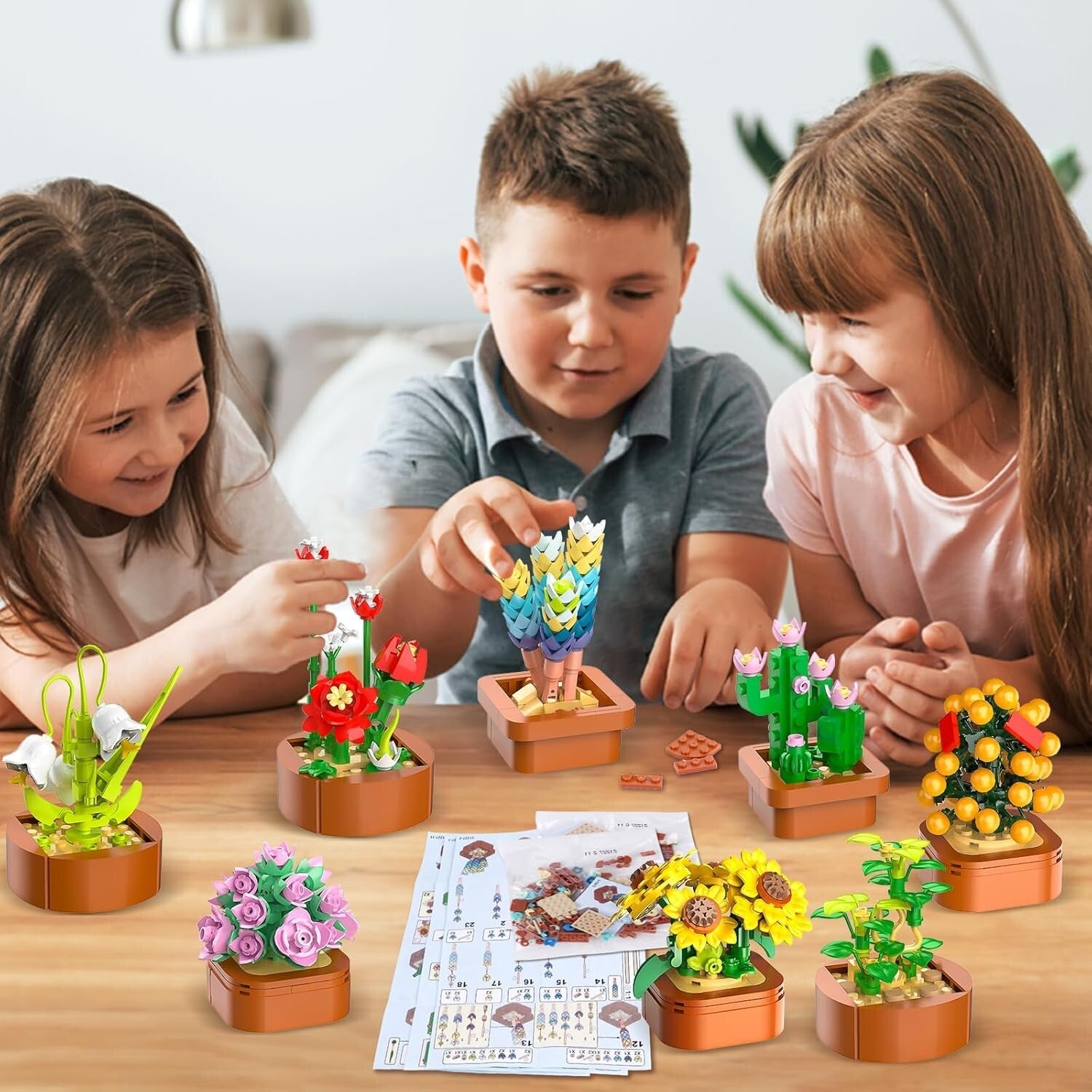 Customizable Succulent Building Set - 12 Unique Mini Blocks for Home Display