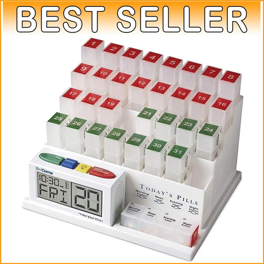 Smart 31-Day Pill Organizer with Voice Alarm for Daily Dose Reminder - Gift Idea