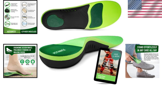 Arch Support Insoles for Flat Feet & Overpronation - Lasts up to 24 Months