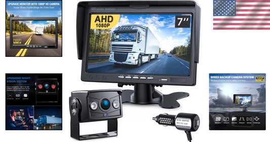 Advanced 1080P Rearview Monitor Kit - Dual Camera Support, DIY Installation