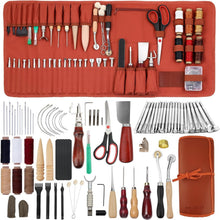 Load image into Gallery viewer, Professional Leather Craft Tools Kit – 80 Essential Pieces for DIY Projects