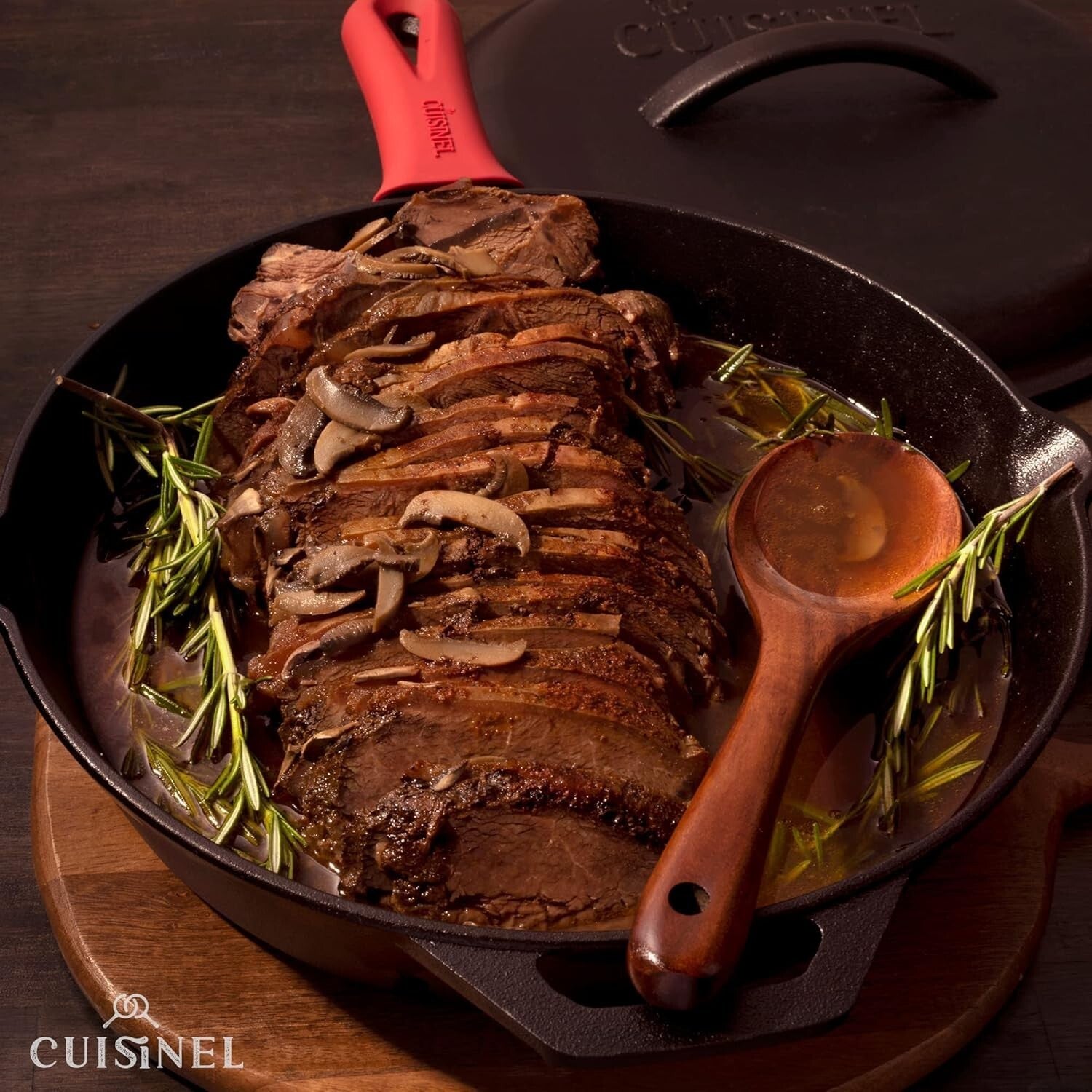 12-Inch Pre-Seasoned Cast Iron Skillet with Lid - Versatile Cooking Companion