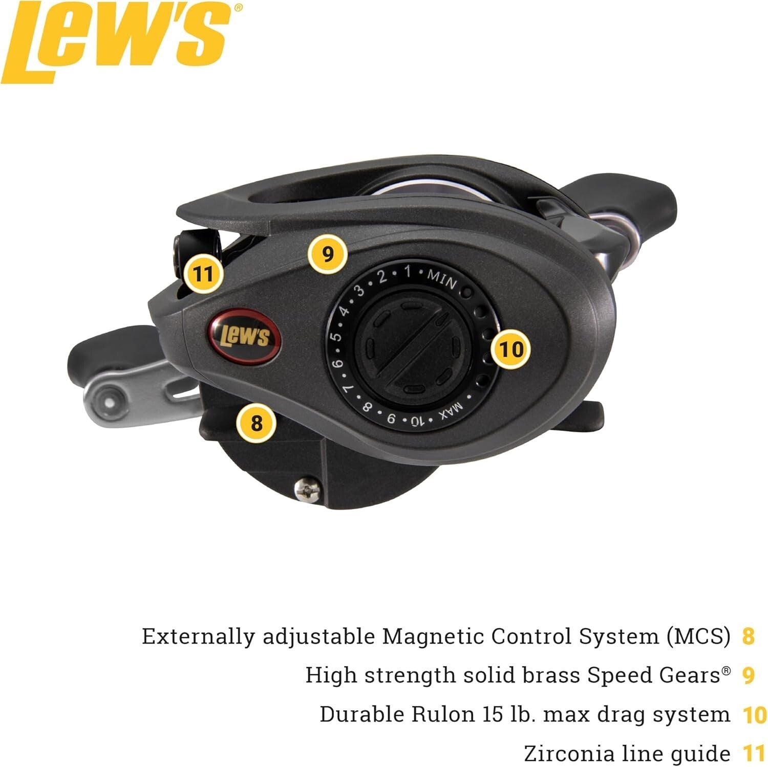 Lightweight 1 lb Baitcast Reel with Magnetic Control - Perfect for All Anglers