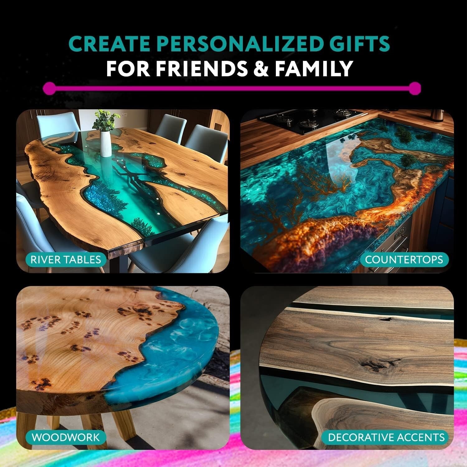 Comprehensive 3 Gallon Epoxy Resin Kit with Mica Powder for Crafting Magic