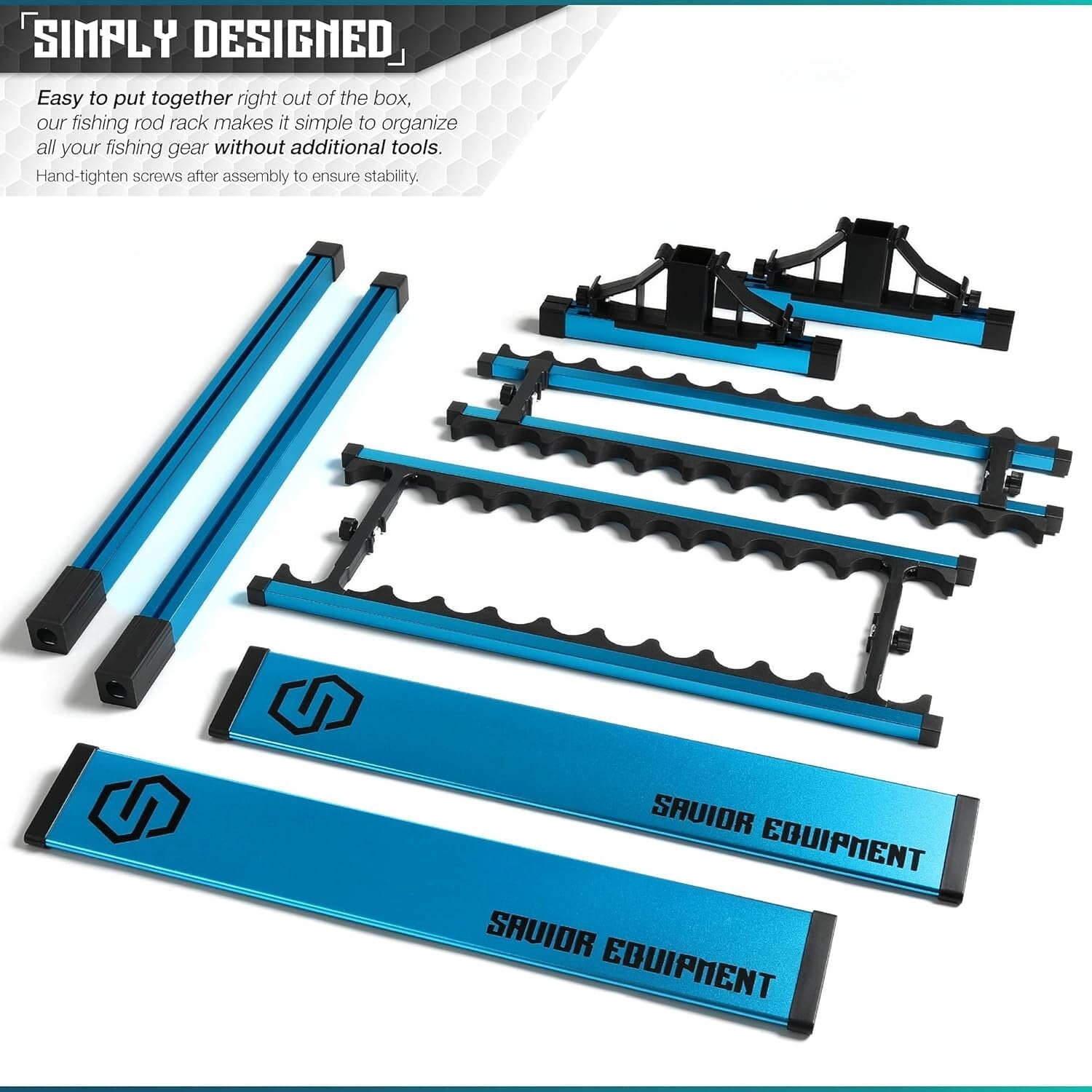 Premium 24-Slot Fishing Rod Rack - Easy Assembly Vertical Storage Solution