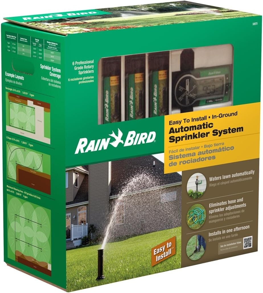 Effortless In-Ground Automatic Sprinkler System Kit – Covers 3000 Sq. Ft.