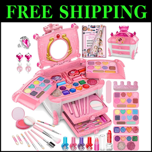 Interactive Kids Makeup Set with Mirror - Perfect Gift for Young Fashionistas