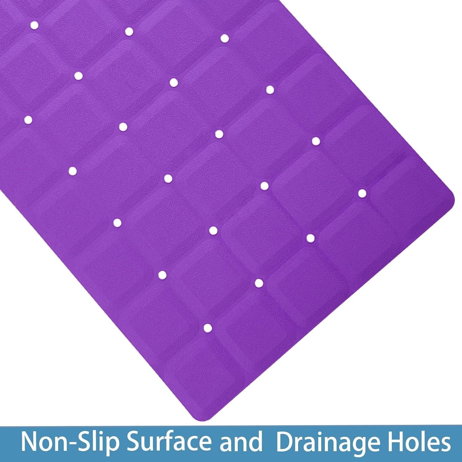 Elegant Eggplant Purple Non-Slip Bath Mat - Jumbo Size for Comfort and Safety