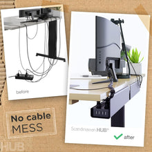 Load image into Gallery viewer, Compact and Sturdy No-Drill Cable Organizer - Black Trays for Clean Workspaces