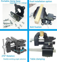 Load image into Gallery viewer, Durable 6" Cast Iron Bench Vise with Dual Installation &amp; High Clamping Power