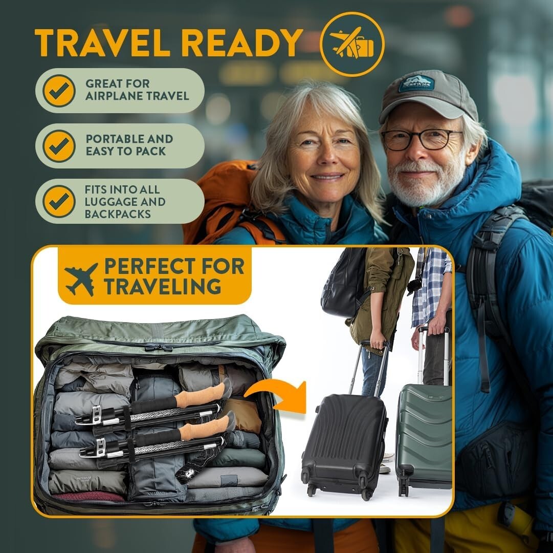 Adjustable & Durable Folding Trekking Poles with Cork Grips - For All Adventures