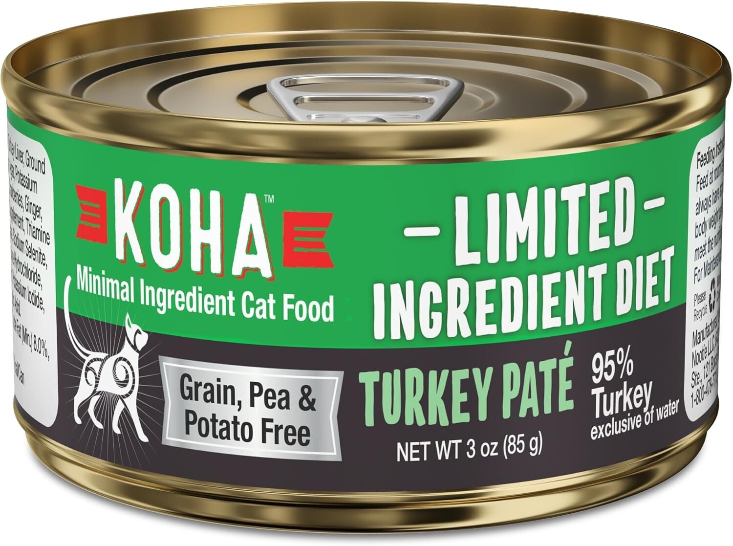 Grain-Free Turkey Pate Cat Food - Limited Ingredient Diet for Sensitive Stomachs