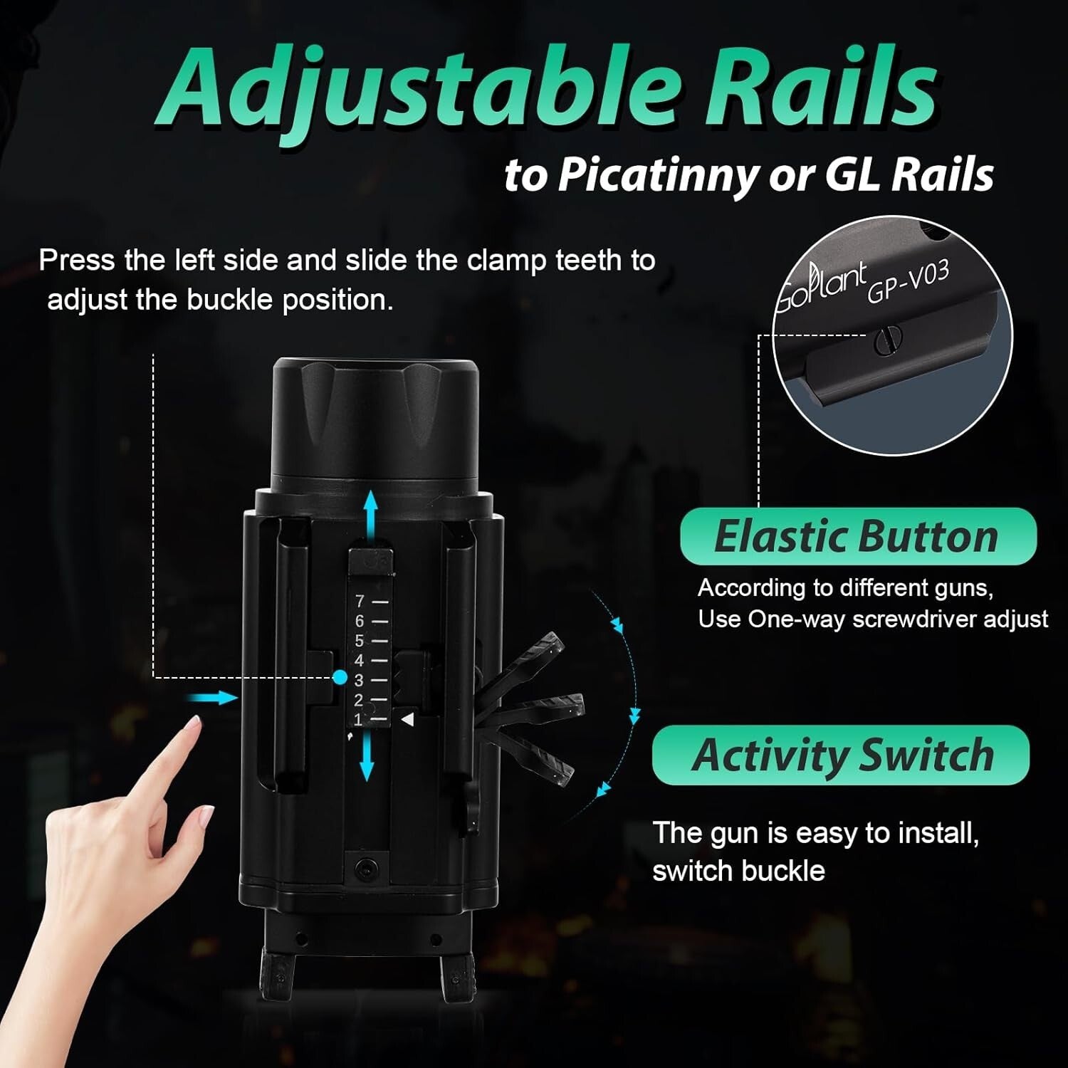 2250 Lumens Tactical Gun Light Laser Combo - Waterproof Rechargeable LED