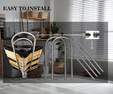 Load image into Gallery viewer, Portable Hanger Storage Rack - Wood &amp; Stainless Steel Organizer, 32.7" High