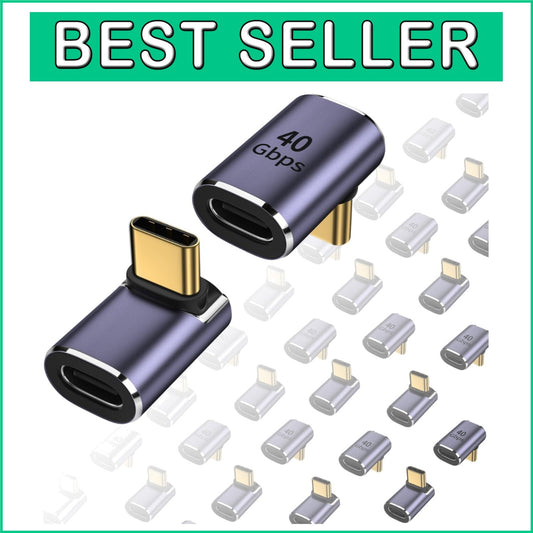 90 Degree USB C Right Angle Adapter - 20 Pack for 40Gbps Fast Data Transfer