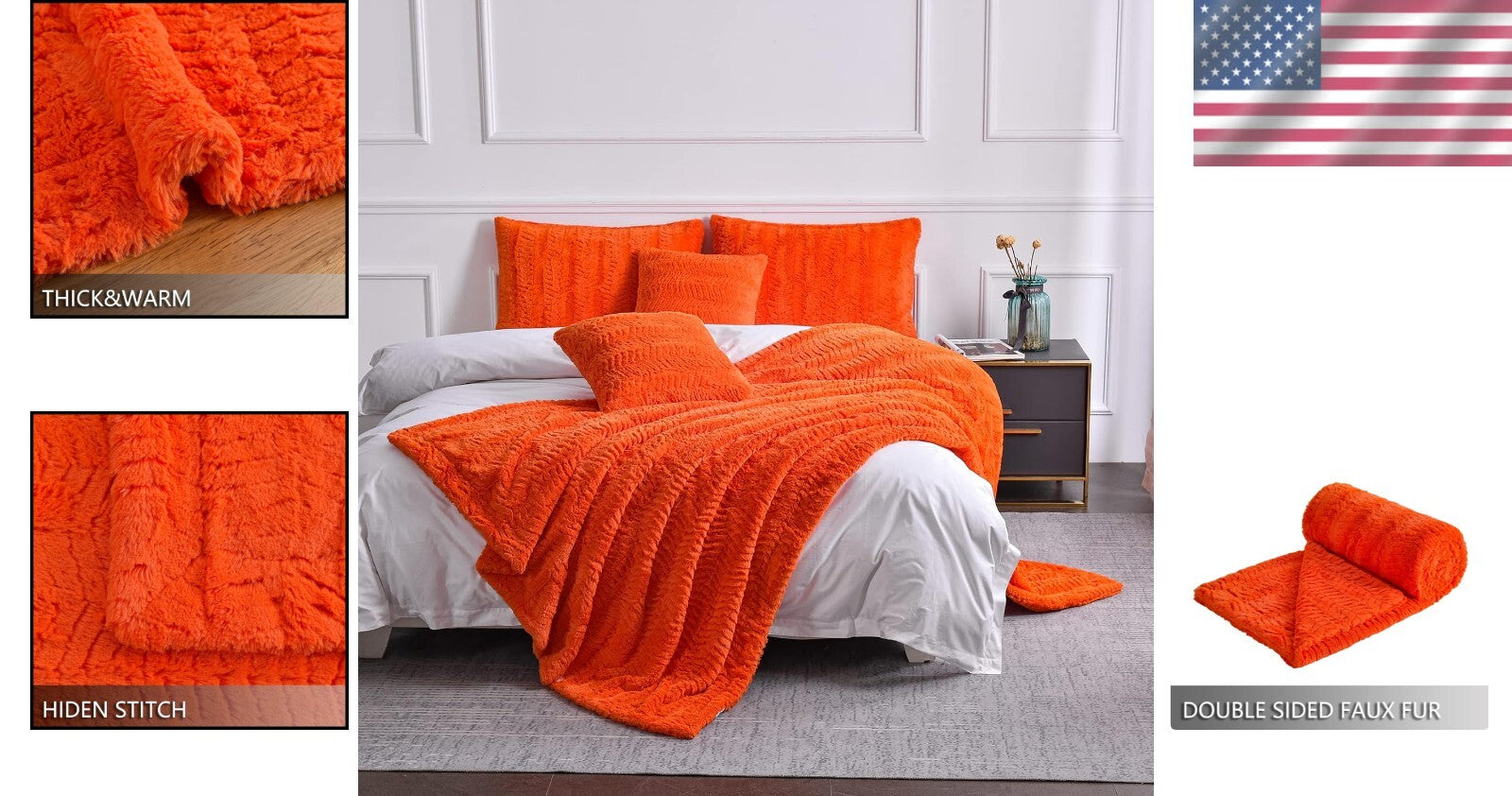 All-Season Faux Fur Blanket for Twin XL Bed - 63"x90" - Perfect for Napping