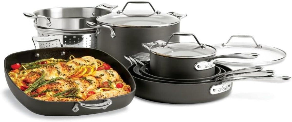 High-Performance 10-Piece Nonstick Cookware Set - Induction Compatible & Stylish