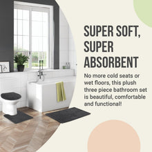 Load image into Gallery viewer, Elegant Sage Green 3-Piece Bath Mat Set with Non-Slip Design and Washable Fabric