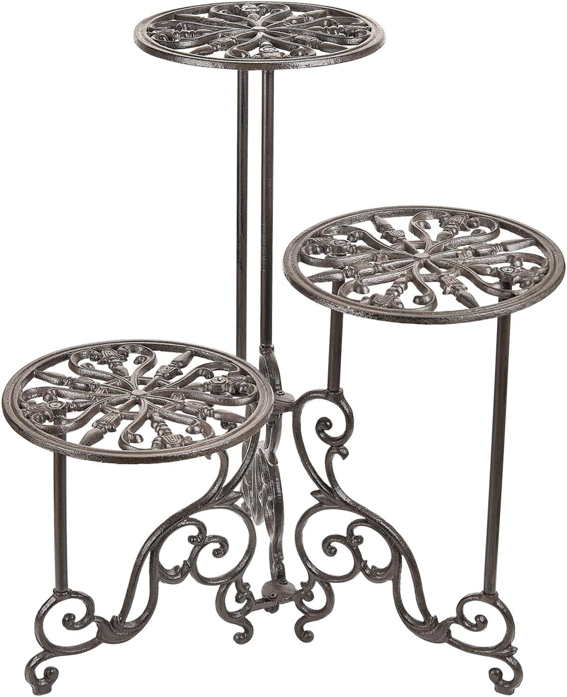 Durable Rust-Resistant 3-Tier Plant Stand - Foldable & Stylish for Any Space