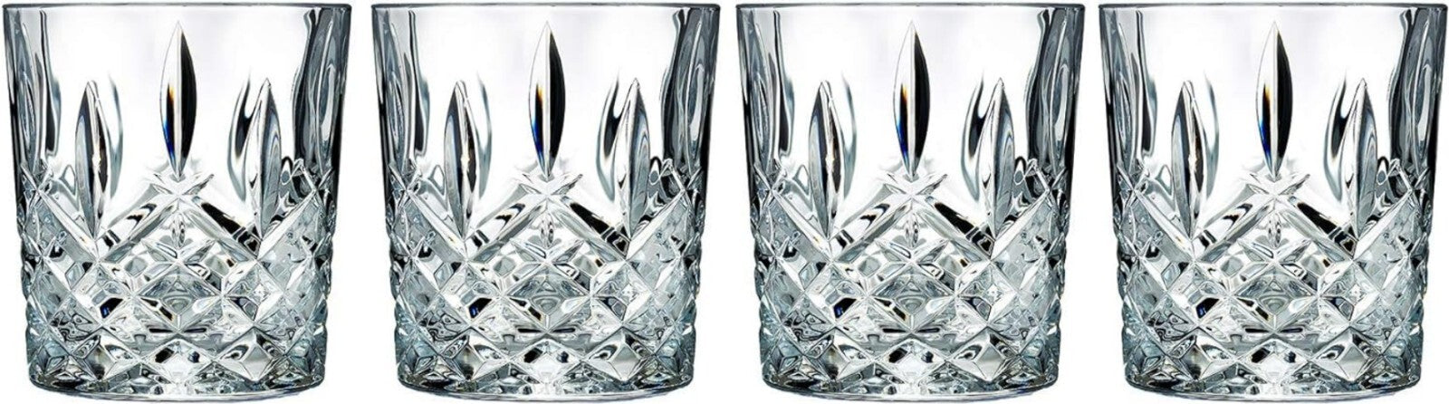 Elegant 4-Piece Waterford Markham Crystalline DOF Glass Set for Fine Drinking