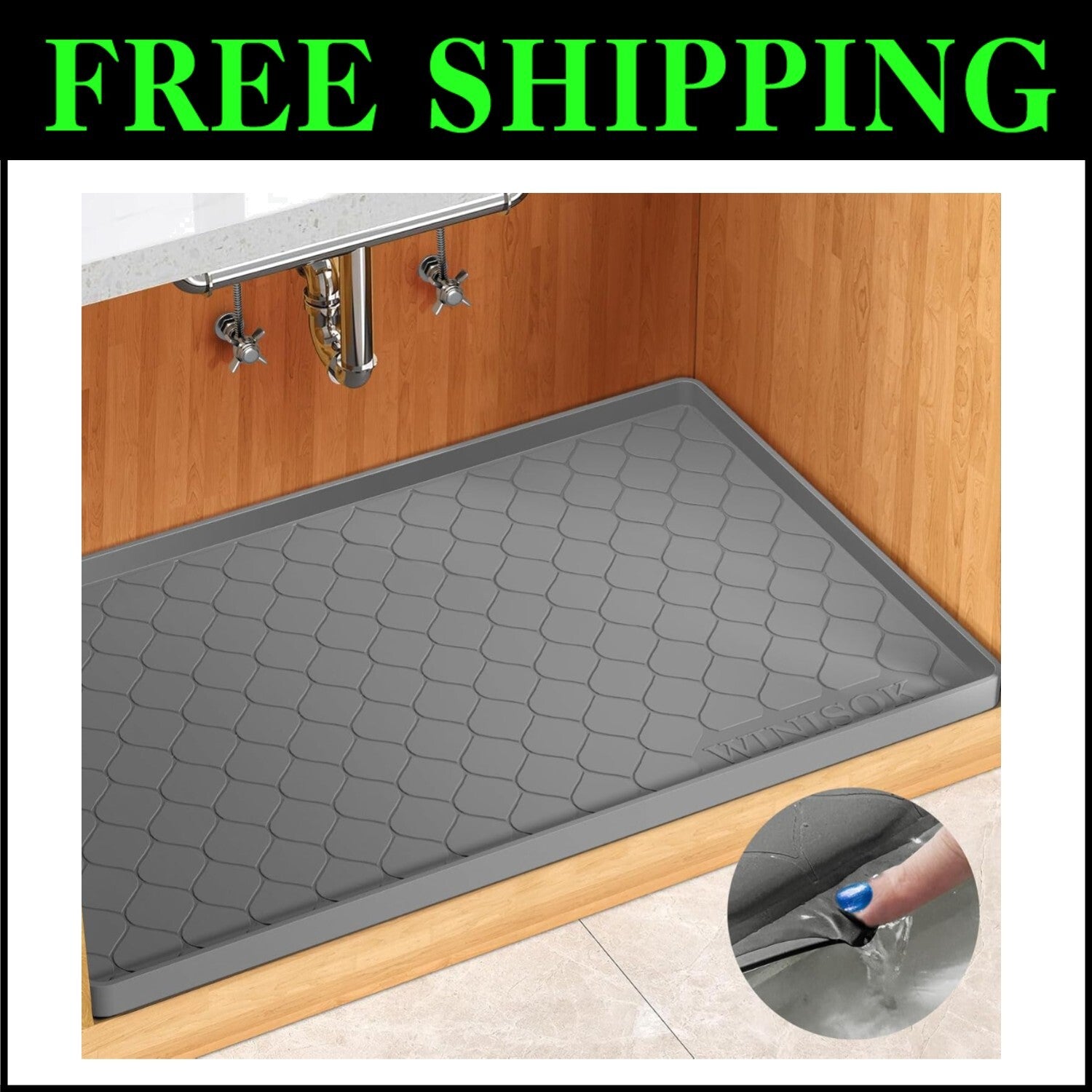 Waterproof Silicone Under Sink Mat 40"x22" - Ultimate Cabinet Protection