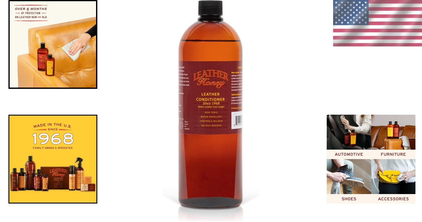 American Made Leather Conditioner - Water Repellent & Moisturizing Formula