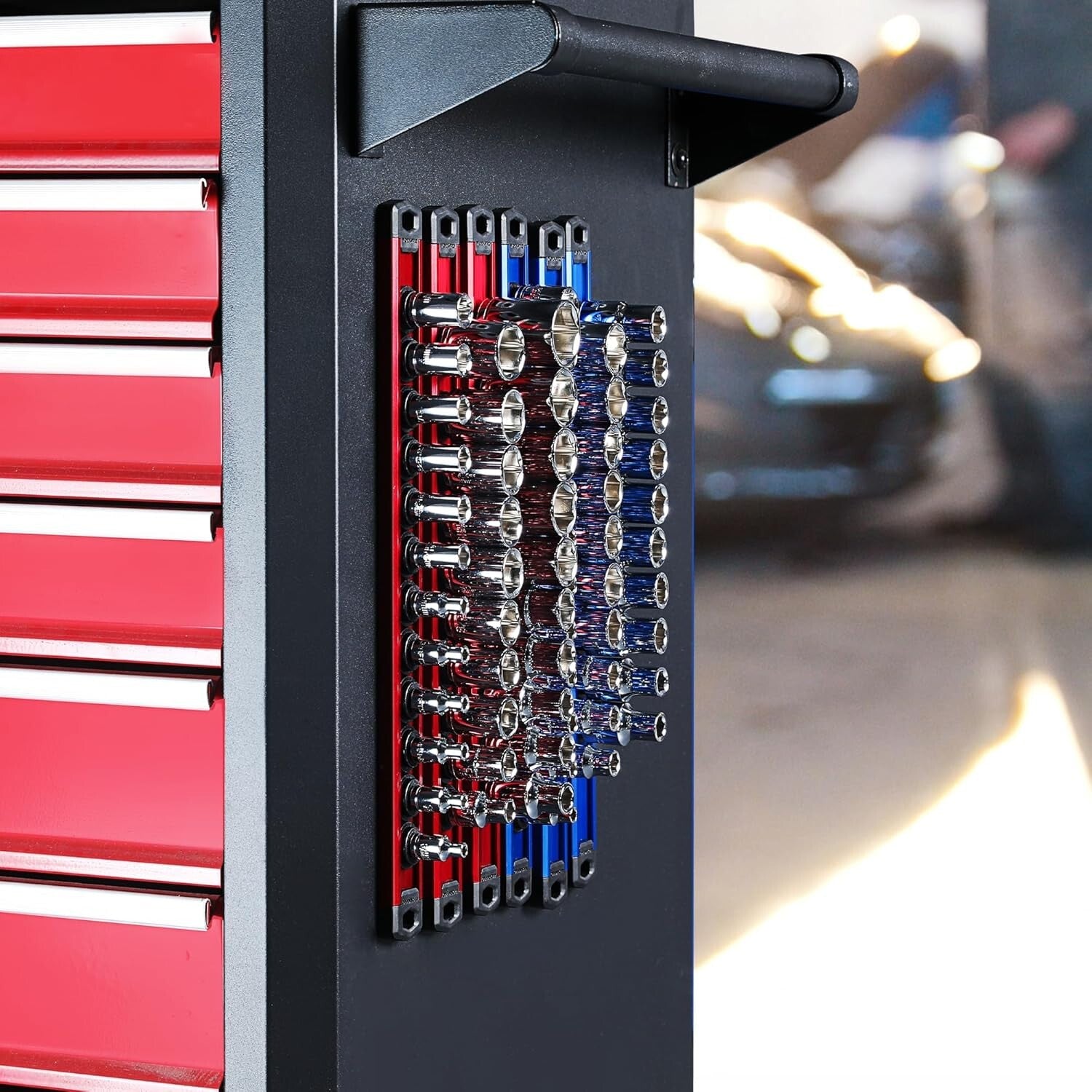 Durable 6-Piece Magnetic Socket Organizer with Easy Access Clips - 13.2 Inches